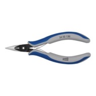 Cleste de precizie de prindere pentru electronisti, falci semi-rotunde, suprafata brunata lustruita, manson bicomponent, Knipex