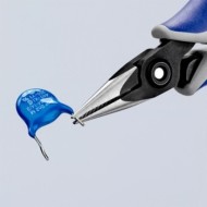 Cleste de precizie de prindere pentru electronisti, falci semi-rotunde, suprafata brunata lustruita, manson bicomponent, Knipex