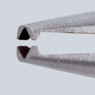 Cleste dezizolator pentru cabluri subtiri, cu strat protector negru lustruit si manere cu manson din plastic, Knipex