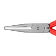 Cleste dezizolator pentru cabluri subtiri, cu strat protector negru lustruit si manere cu manson din plastic, Knipex