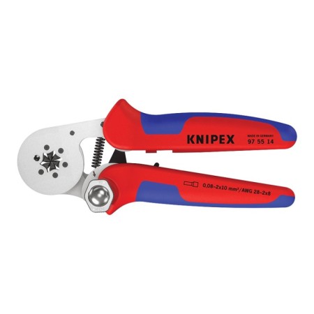 Cleste de sertizare laterala cu auto-reglare pentru pini terminali, sertizare hexagonala, Knipex