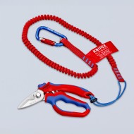 Foarfeca inclinata pentru electricieni cu suprafata lustruita si manere cu manson bicomponent, Knipex