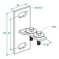 Suport Vertical pentru profile 38 x 40 / 40 x 60 / 41 x 21 / 41 x 41 mm ,Rocast
