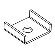 Placuta U, Orificiu Ø 14 mm, 40 x 46 x 2.5 mm pentru profile, Rocast