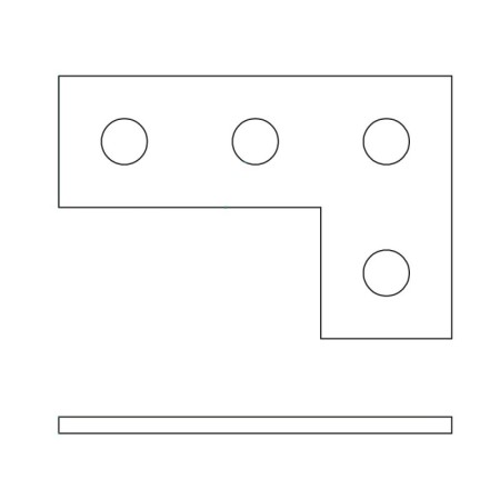 Suport L, 80 x 80 x 5 mm pentru profile 41 x 21 mm, Rocast