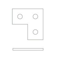 Suport L, 120 x 80 x 5 mm pentru profile 41 x 41mm, Rocast