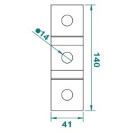 Brida zincata  135 x 27 x 5 mm pentru profile 41 x 21 mm, 41 x 41 mm, Rocast