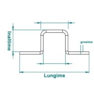 Brida zincata  135 x 48 x 5 mm pentru profile 41 x 21 mm, 41 x 41 mm, Rocast