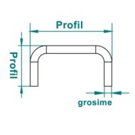 Conector 184 x 25 mm pentru profile 41 x 21 mm, Rocast