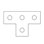 Suport T 120 x 80 x 5 mm pentru profile 41 x 21 mm, Rocast
