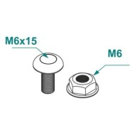 Set de prindere surub M 6 x 15 + piulita M6 cu flansa pentru paturi de cabluri, Rocast