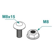 Set de prindere surub M 8 x 15 + piulita M8 cu flansa pentru paturi de cabluri, Rocast