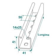 Profile perforate dintate, sectiune 41 x 41 mm, Rocast