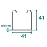 Profile perforate dintate, sectiune 41 x 41 mm, Rocast