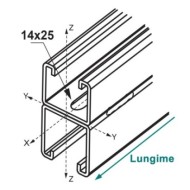 Profil dublu, C4241 cu perforatii, lungime 3000 mm, Rocast