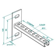 Consola suport CL27, Sectiune 27 x 18 mm, Zincata, Rocast