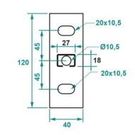 Consola suport CL27, Sectiune 27 x 18 mm, Zincata, Rocast