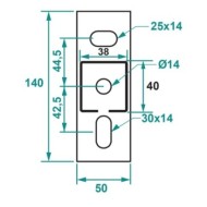 Consola suport CL38, Sectiune 38 x 40 mm, Zincata, Rocast