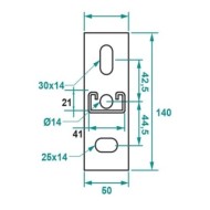 Consola suport Tip CL21, Sectiune 41 x 21 mm , Zincata, Rocast