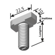 Surub zincat cu piulita DIN 934 pentru profile 27 x 18 mm,  28 x 30 mm ,Rocast