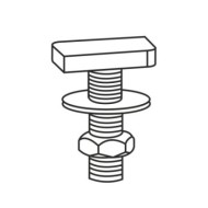 Bolt de fixare zincate pentru profile 27 x 18 mm și 28 x 30 mm, Rocast