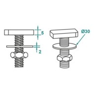 Bolt de fixare zincate pentru profile 27 x 18 mm și 28 x 30 mm, Rocast