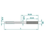 Prezon filetat M8 cu cap Plat pentru lemn, zincat, Rocast