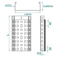 Paturi de cabluri, tabla zincata, perforata, L   3m ,Rocast