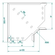 Cot orizontal 90°, tabla zincata ,Rocast