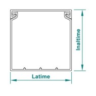 Canal cablu 2 metri slitat PVC gri, ignifug, Rocast