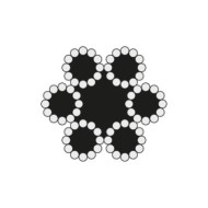Cablu zincat, 6 x 12 + 7 twk ( twk   miez textil ), Rocast