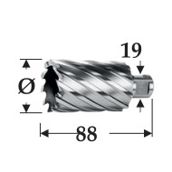 Carotiere HSS-TiAlN, rectificate, cBN, prindere Weldon 3/4", adancime de taiere 55.0 mm, RUKO