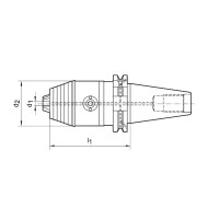 Mandrina de precizie pentru CNC, DIN 69871, scurta, cu rotatie stanga - dreapta, FORTIS