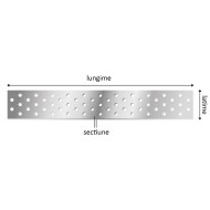 Placa perforata 1.5 mm, fixare cui ancora Ø4 mm / surub Ø5 mm, perforatii Ø5 mm, zincata, Rocast