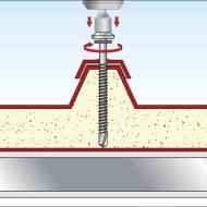 Surub autoforant cu cap hexagonal si saiba din inox A2 + EPDM, otel, Rocast