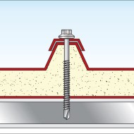 Surub autoforant cu cap hexagonal si saiba din inox A2 + EPDM, otel, Rocast