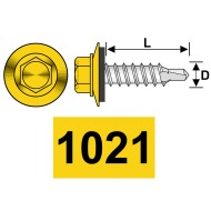 Surub autoforant cap hexagonal + saiba cauciucata EPDM ø 14 mm pentru prindere constructii lemn, Rocast