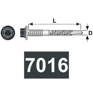 Surub cu capacitate mare de gaurire, otel zincat / vopsit, pentru panouri sandwich, cu saiba cauciucata  EPDM de 16 mm, Rocast