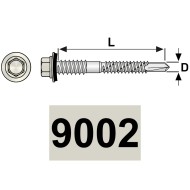 Surub cu capacitate mare de gaurire, otel zincat / vopsit, pentru panouri sandwich, cu saiba cauciucata  EPDM de 16 mm, Rocast