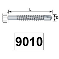 Surub autoforant cu cap hexagonal, otel, zincat sau vopsit in camp electrostatic, Rocast