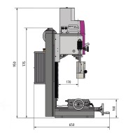 Masina de frezat cu turatie variabila, 230 V, 950 W, cursa de gaurire 40 mm, model MH 22 V, Optimum