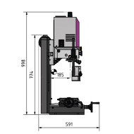 Masina de frezat cu turatie variabila, 230 V, 750 W, cursa de gaurire 70 mm, model MH 2 DV, Optimum