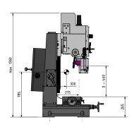 Masina de frezat cu viteză variabila, 230 V, 3 kW, cursa de gaurire 120  mm, 60 - 3000 rpm, model MB 4 SV, Optimum