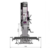 Masina de frezat, 400 V, 2.5 kW, deschidere brat 285 mm, prindere tija M16, modelul MH 50 G, Optimum