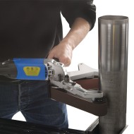Masina pentru finisarea tevilor, 1200 W, 1600 - 3200 rpm, viteza banda de 3 - 2 m/s, modelul RSM 760, Metallkraft