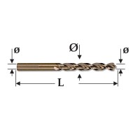 Burghie elicoidale, DIN 338, tip TURBO, HSS-G - gama profesionala, RUKO