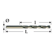 Burghiu elicoidal, DIN 338, tip N, HSS-G Co 5 - gama profesionala, TERRAX