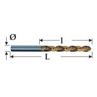 Burghie elicoidale, DIN 338, tip N, HSS-G TiN, TERRAX