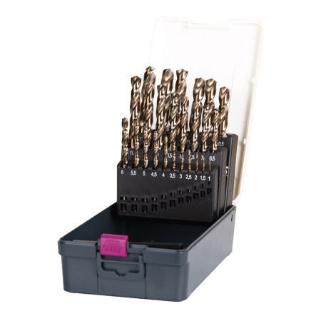 Set de burghie elicoidale HSS-Co5 - DIN 338, 25 de piese, Optimum