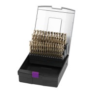 Set de burghie elicoidale HSS-Co5 - DIN 338, 41 de piese, Optimum